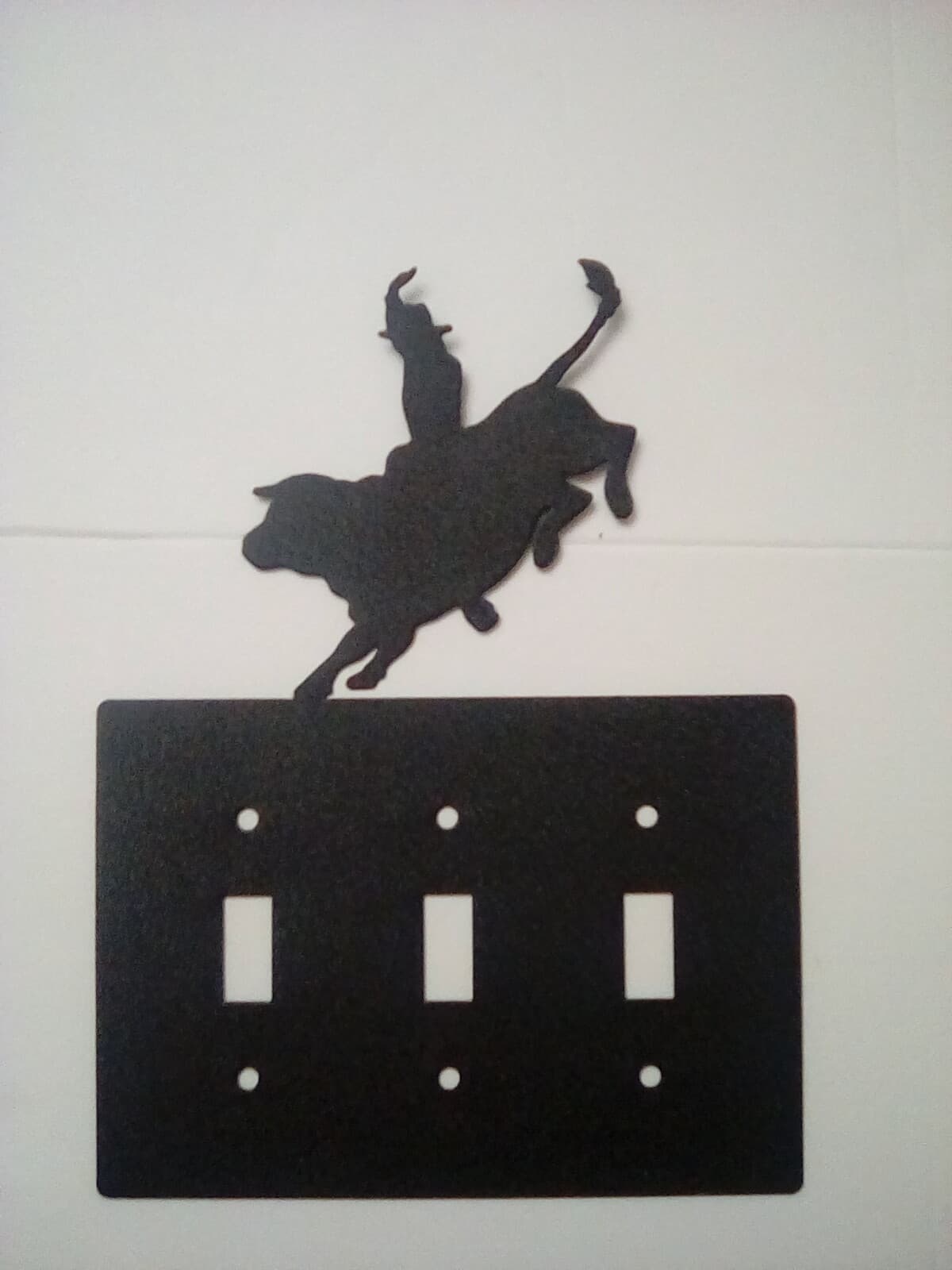 Switch Plate Cover Cowboy Bull Riding Rodeo Country Ranch Lodge Cabin Metal - Thumbnail 5