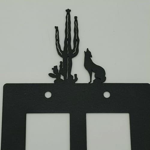 Coyote Howl Black Outlet Covers Switch Plates Toggle Country Western Cabin - Thumbnail 12
