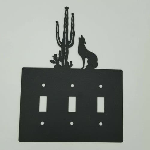 Coyote Howl Black Outlet Covers Switch Plates Toggle Country Western Cabin - Thumbnail 9