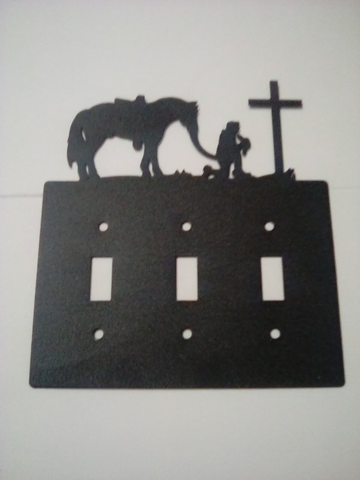 Switch Plate Covers Cowboy Horse Kneeling Praying Cross Country Ranch Cabin - Thumbnail 2