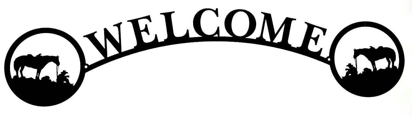 Rustic Home Decor Cowboy Life Themed Welcome Signs Metal Lodge Cabin Horse