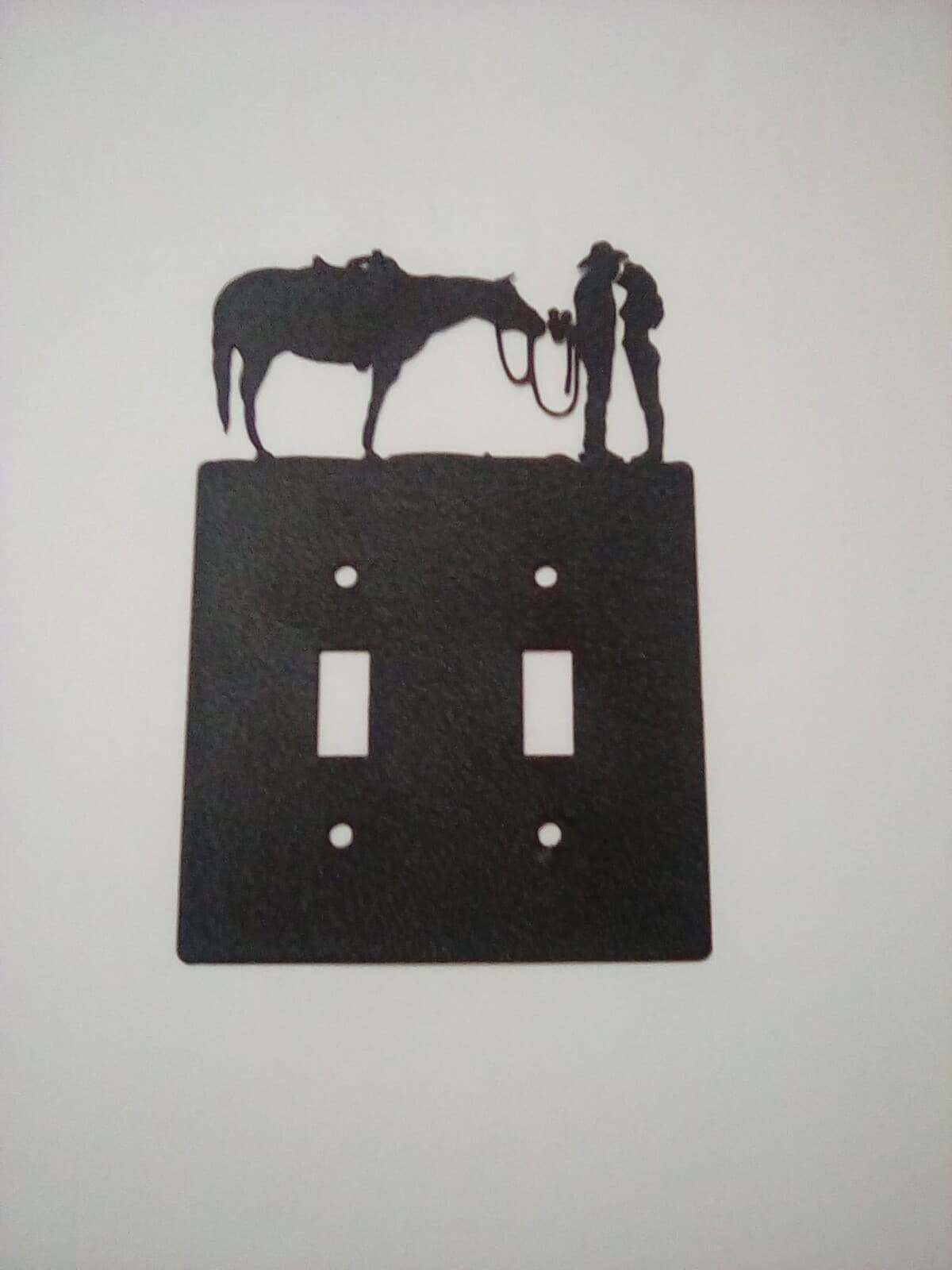 Double Switch Plate Cover Cowboy Lady Love County Ranch Lodge Cabin Rustic New