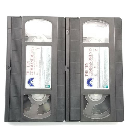 The Ten Commandments VHS HI-FI Stereo 2-Tape Set Cecil B Milles Used Paramount - Thumbnail 8