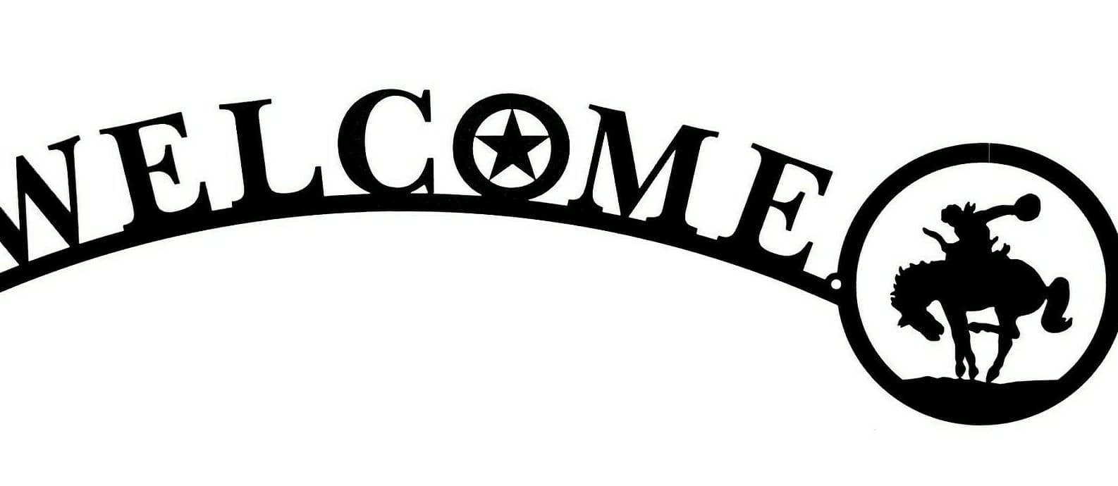 Rustic Home Cowboy Bronco Themed Decor Welcome Signs Metal Lodge Cabin Rodeo - Thumbnail 3