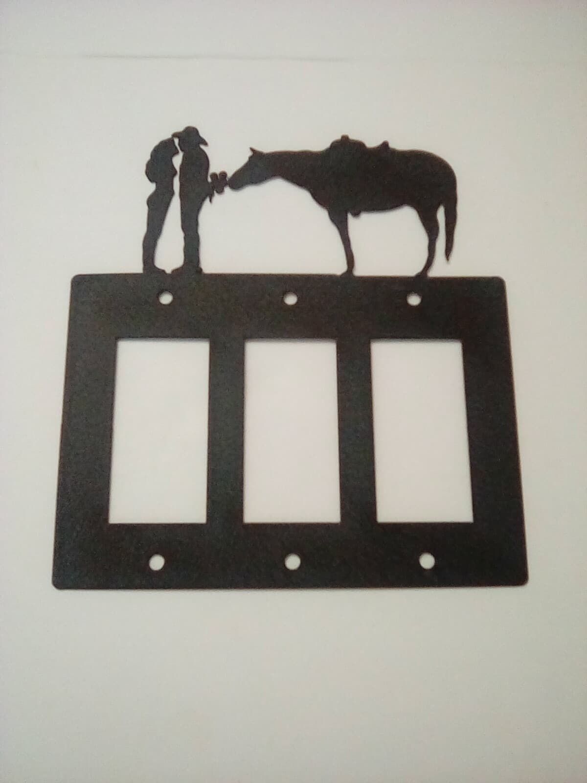 Triple Toggle Outlet Cover Cowboy Lady Love County Ranch Lodge Cabin Rustic New