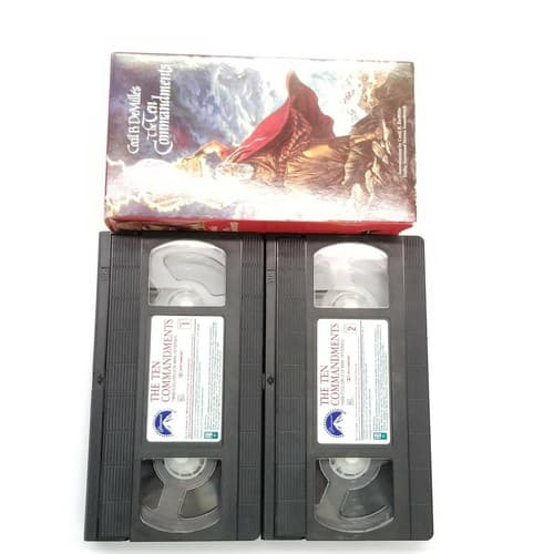 The Ten Commandments VHS HI-FI Stereo 2-Tape Set Cecil B Milles Used Paramount - Thumbnail 9