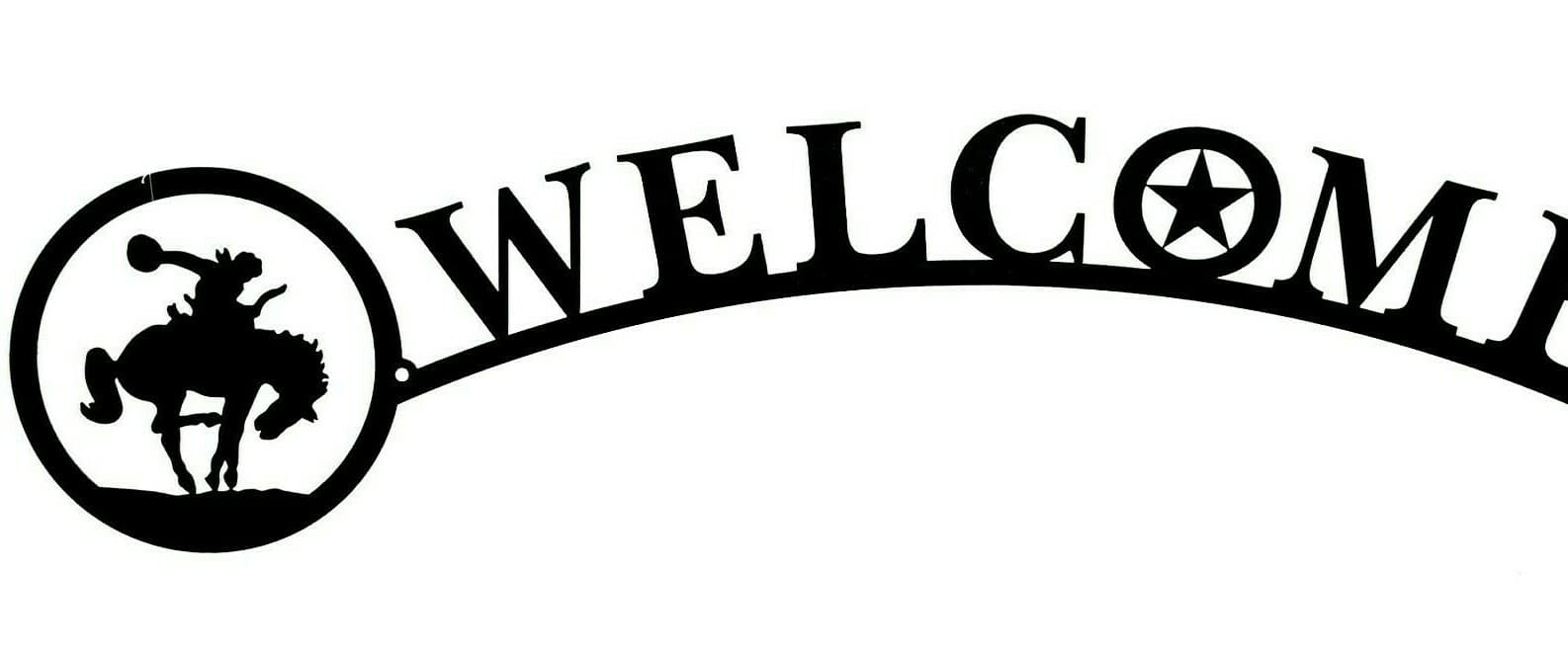 Rustic Home Cowboy Bronco Themed Decor Welcome Signs Metal Lodge Cabin Rodeo - Thumbnail 4