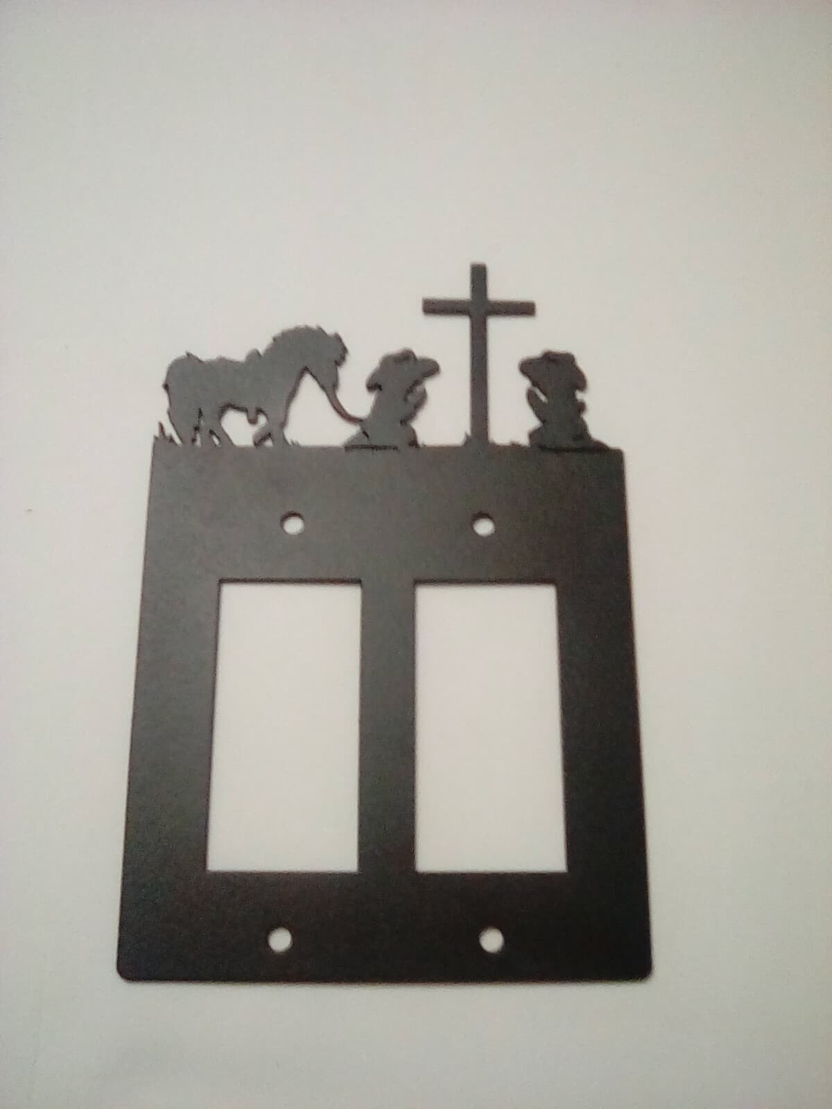Double Toggle Plate Cover Cowboy Cowgirl Praying Cross Pony Rustic Country New - Thumbnail 7