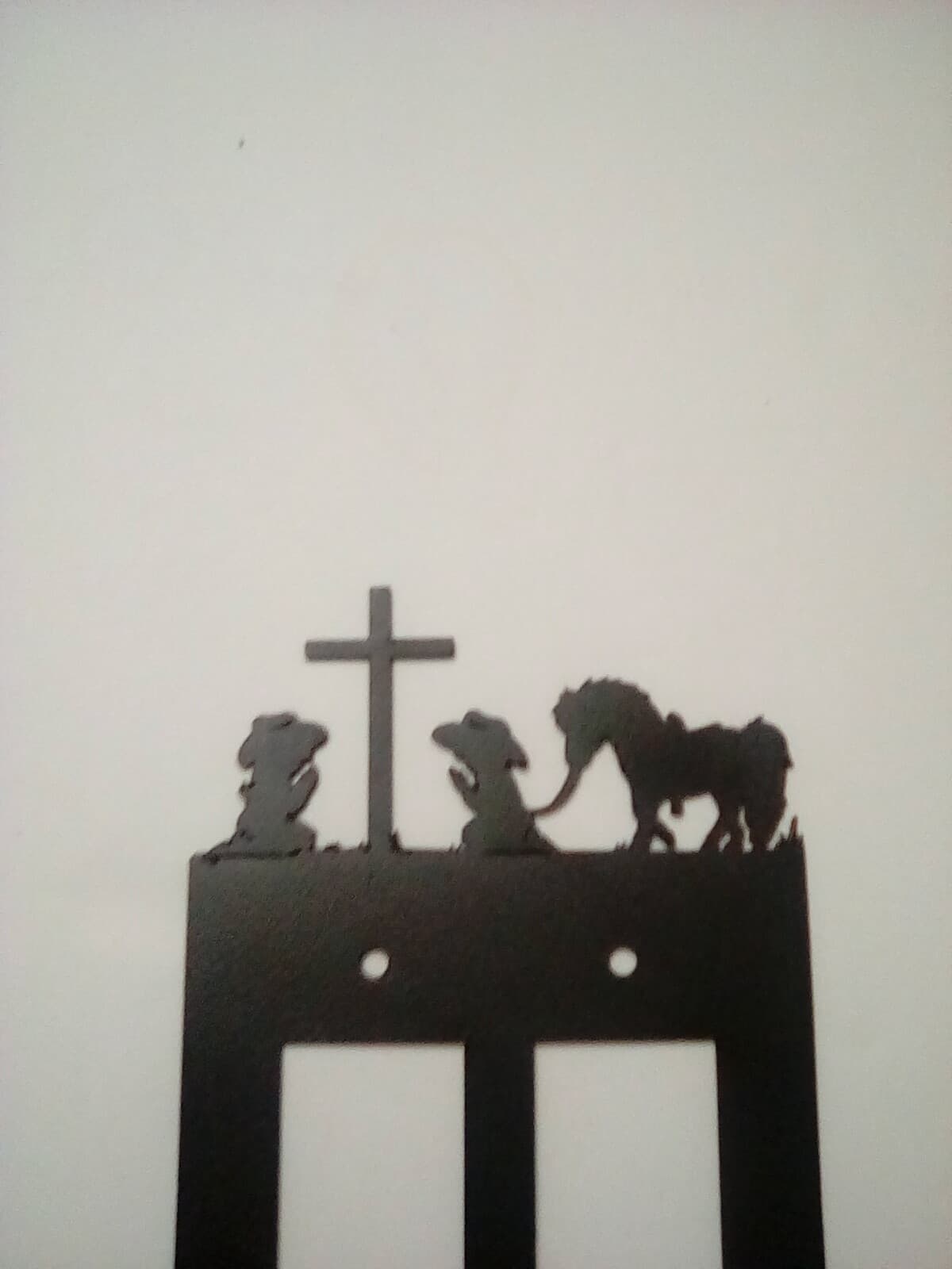 Double Toggle Plate Cover Cowboy Cowgirl Praying Cross Pony Rustic Country New - Thumbnail 3