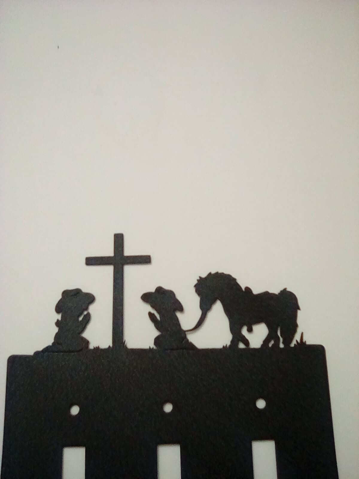 Triple Switch Plate Cover Cowboy Cowgirl Praying Cross Pony Rustic Country New - Thumbnail 4
