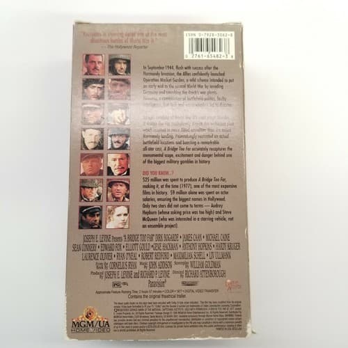 A Bridge Too Far VHS Gene Hackman Anthony Hopkins Robert Redford Nazis WWII - Thumbnail 4