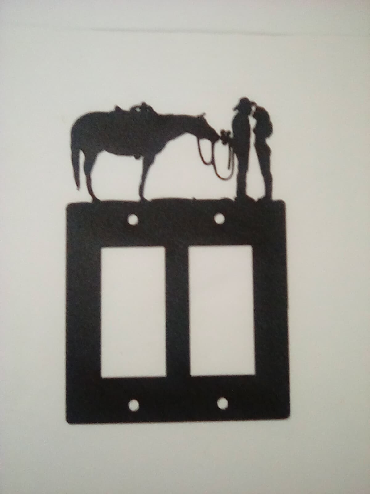 Double Toggle Plate Cover Cowboy Lady Love County Ranch Lodge Cabin Rustic New - Thumbnail 2