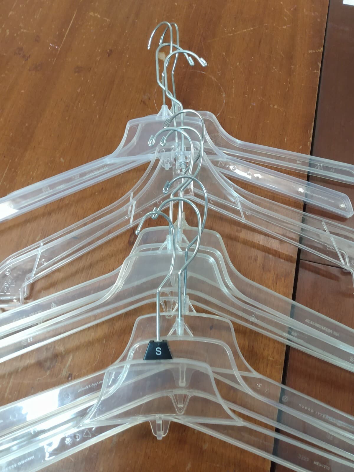 Plastic Long Neck Hangers 10 Count Swivel Hook Used Suits Dress Blouse Clear - Thumbnail 3