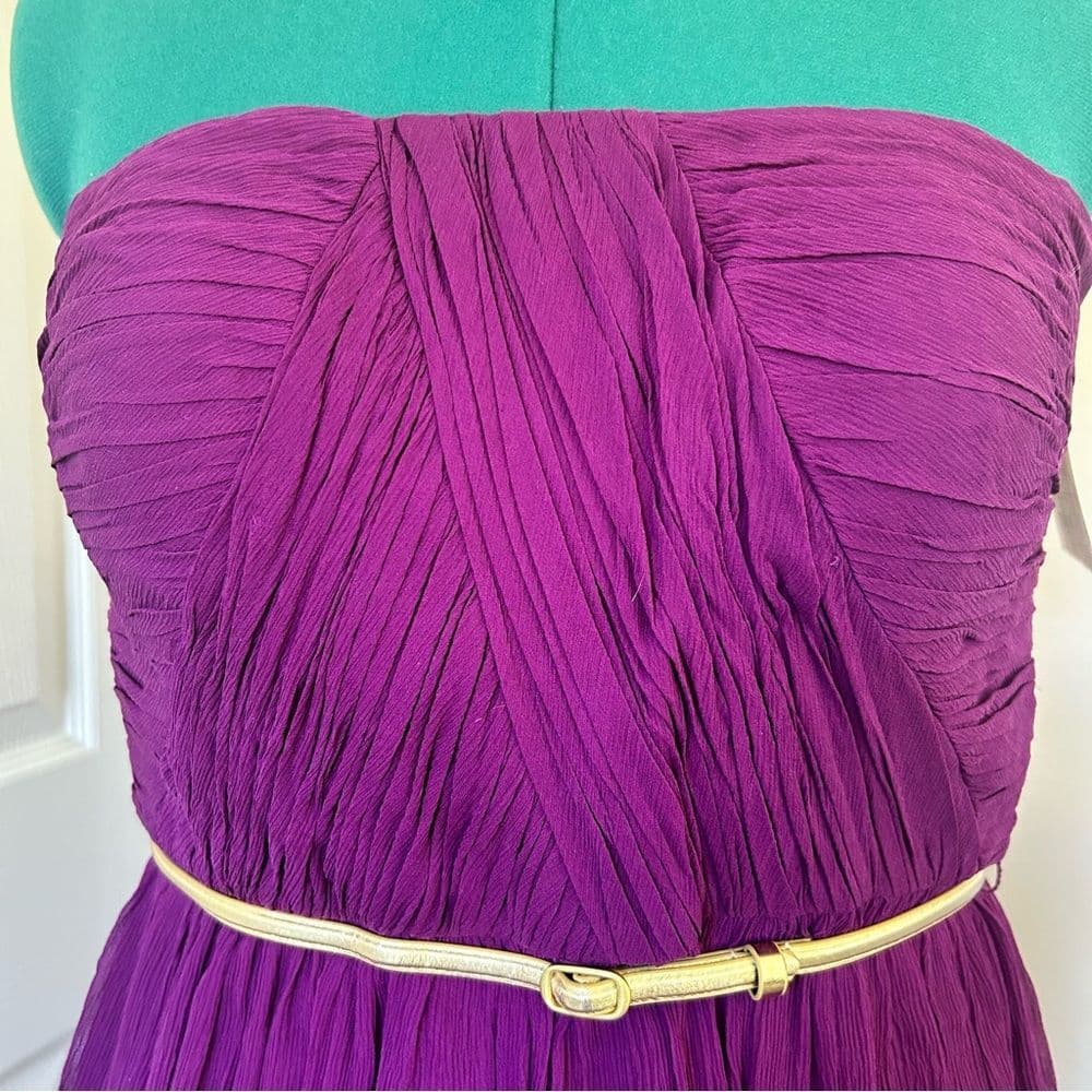 NWT Donna Morgan size 10 purple strapless belted silk dress