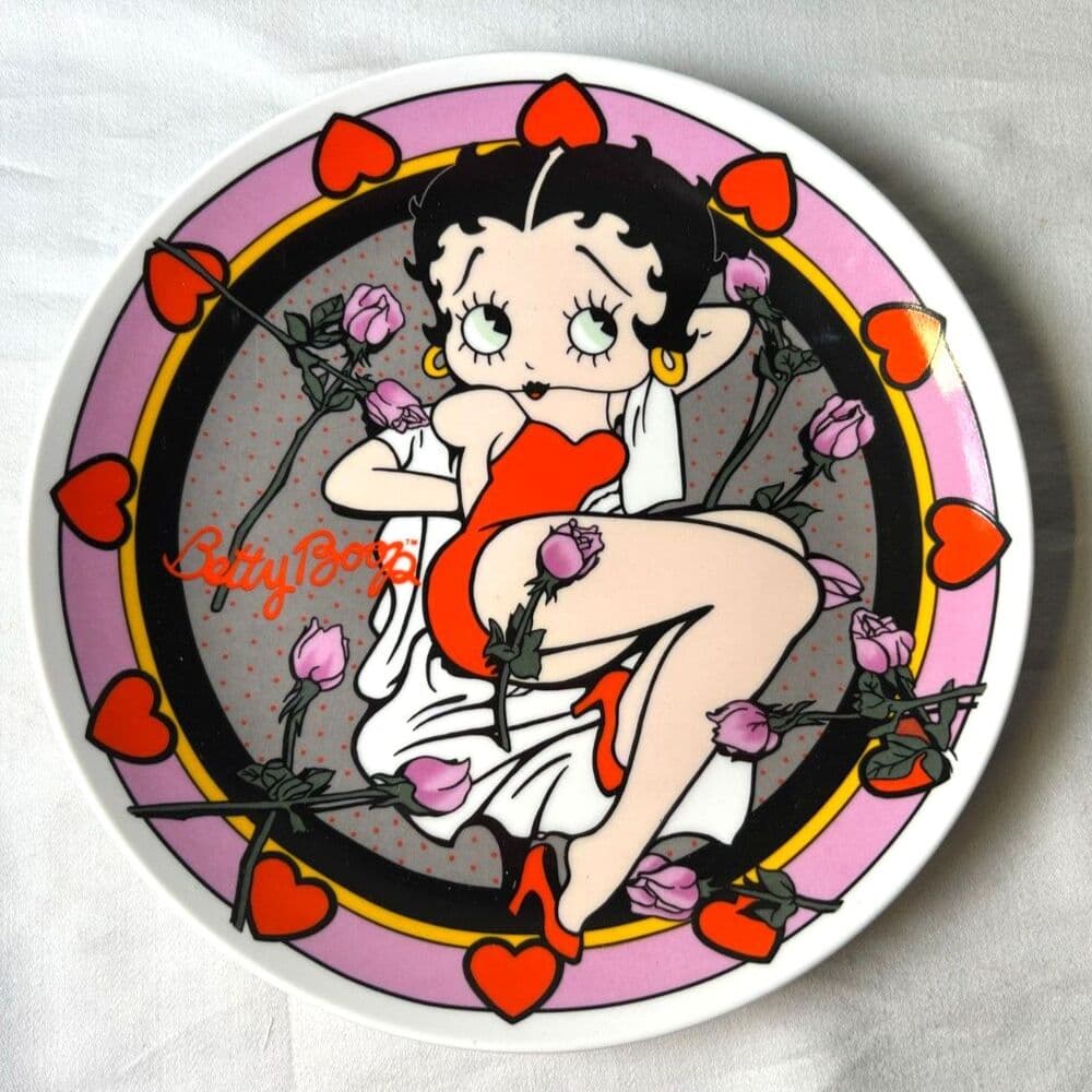 Betty Boop Bed of Roses 8" Collector Plate Excellent Condition - Thumbnail 5