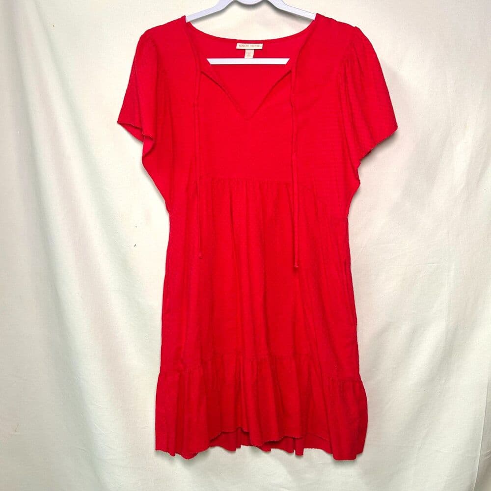Knox Rose red flutter-sleeve V-neck Y2K Babydoll Strawberry dress XS - Thumbnail 2