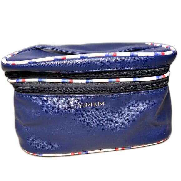 Yumi Kim Jetsetter navy blue makeup train case with trim - Flawed - Thumbnail 11