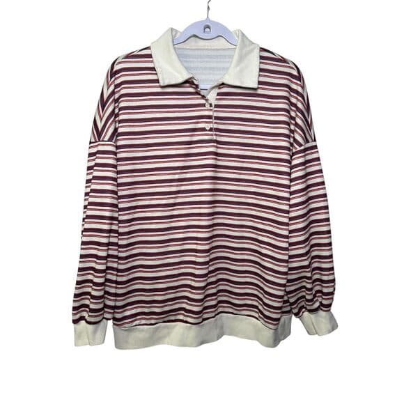 Lioness Striped Rugby Oversized Jersey Top Small - Thumbnail 7