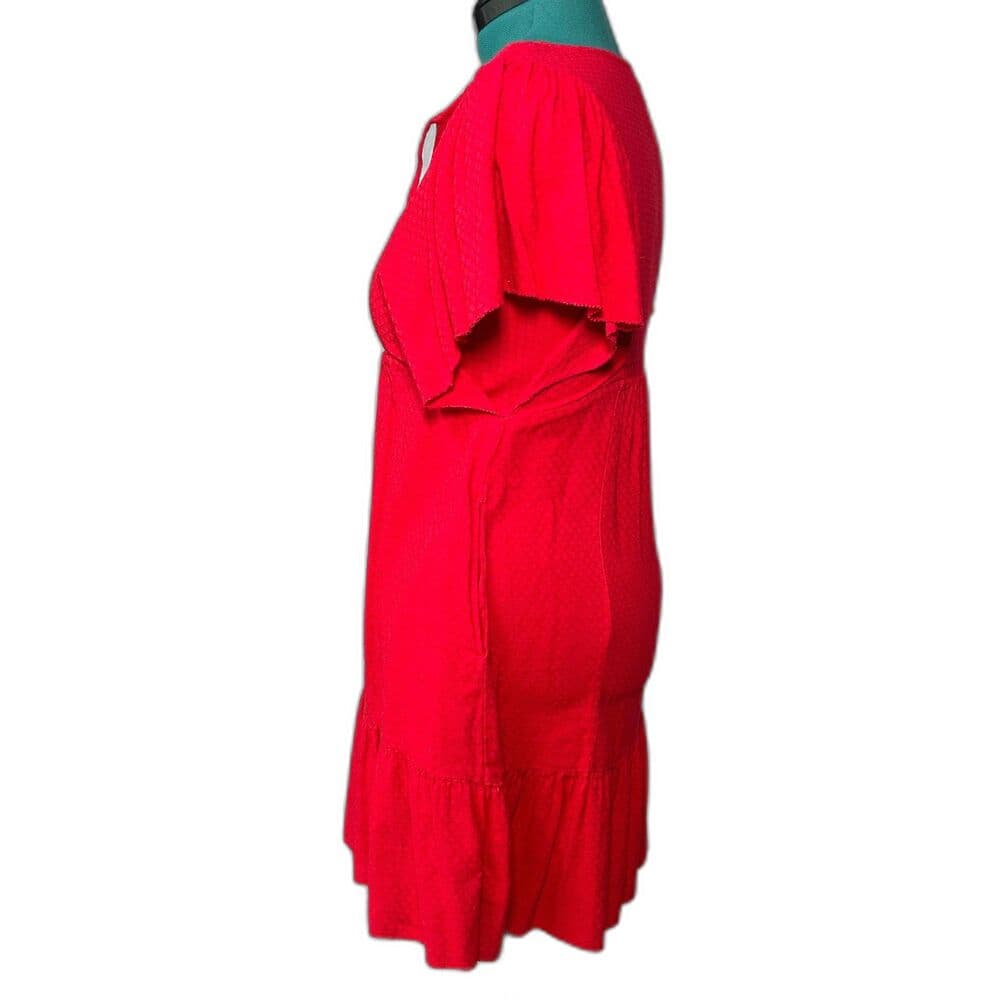 Knox Rose red flutter-sleeve V-neck Y2K Babydoll Strawberry dress XS - Thumbnail 6