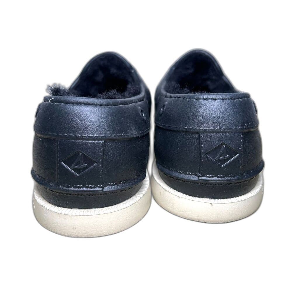 Men's Black Sperry Faux Fur Lined Top Siders Size 11 - Thumbnail 3