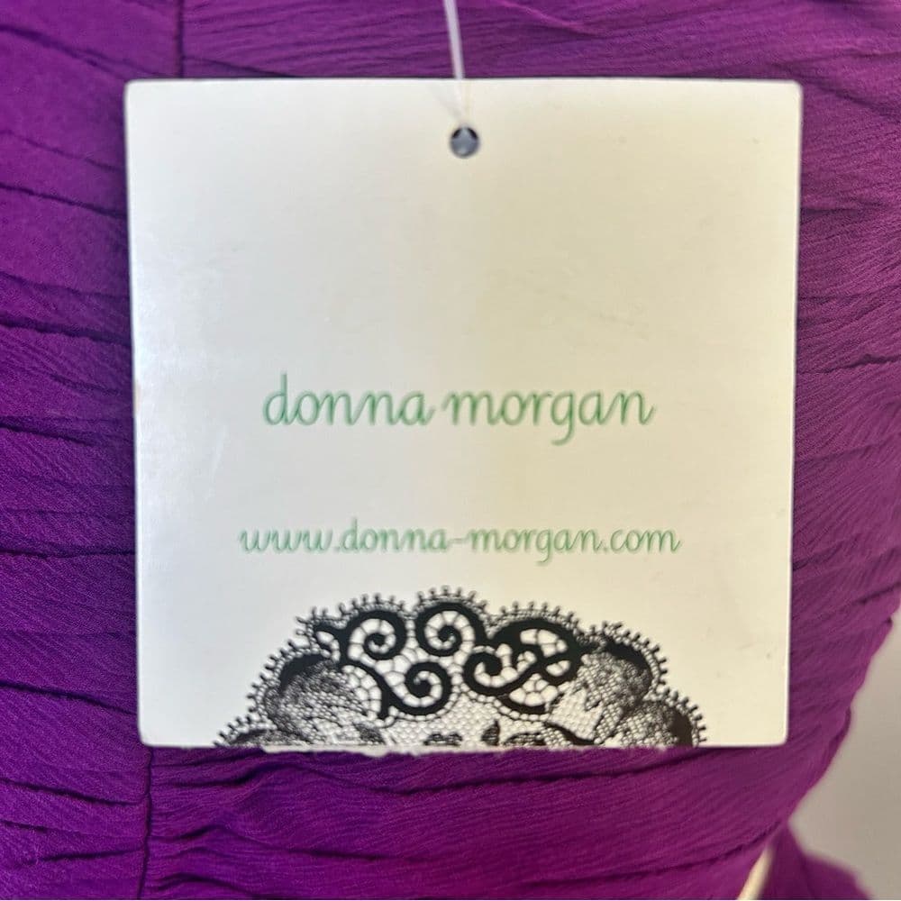 NWT Donna Morgan size 10 purple strapless belted silk dress - Thumbnail 6