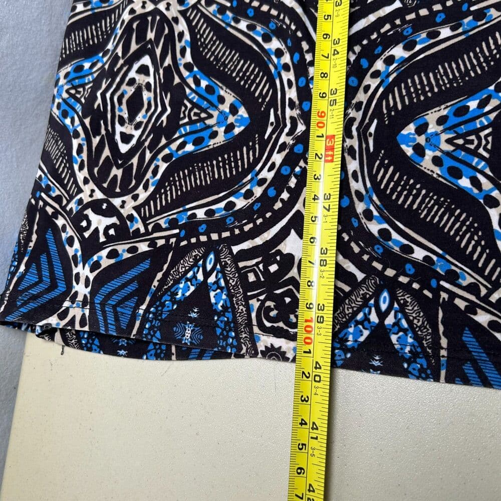 24seven Comfort Apparel blue patterned faux wrap dress 2X - Thumbnail 7