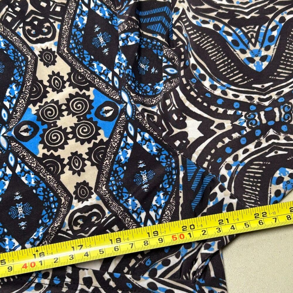 24seven Comfort Apparel blue patterned faux wrap dress 2X - Thumbnail 8