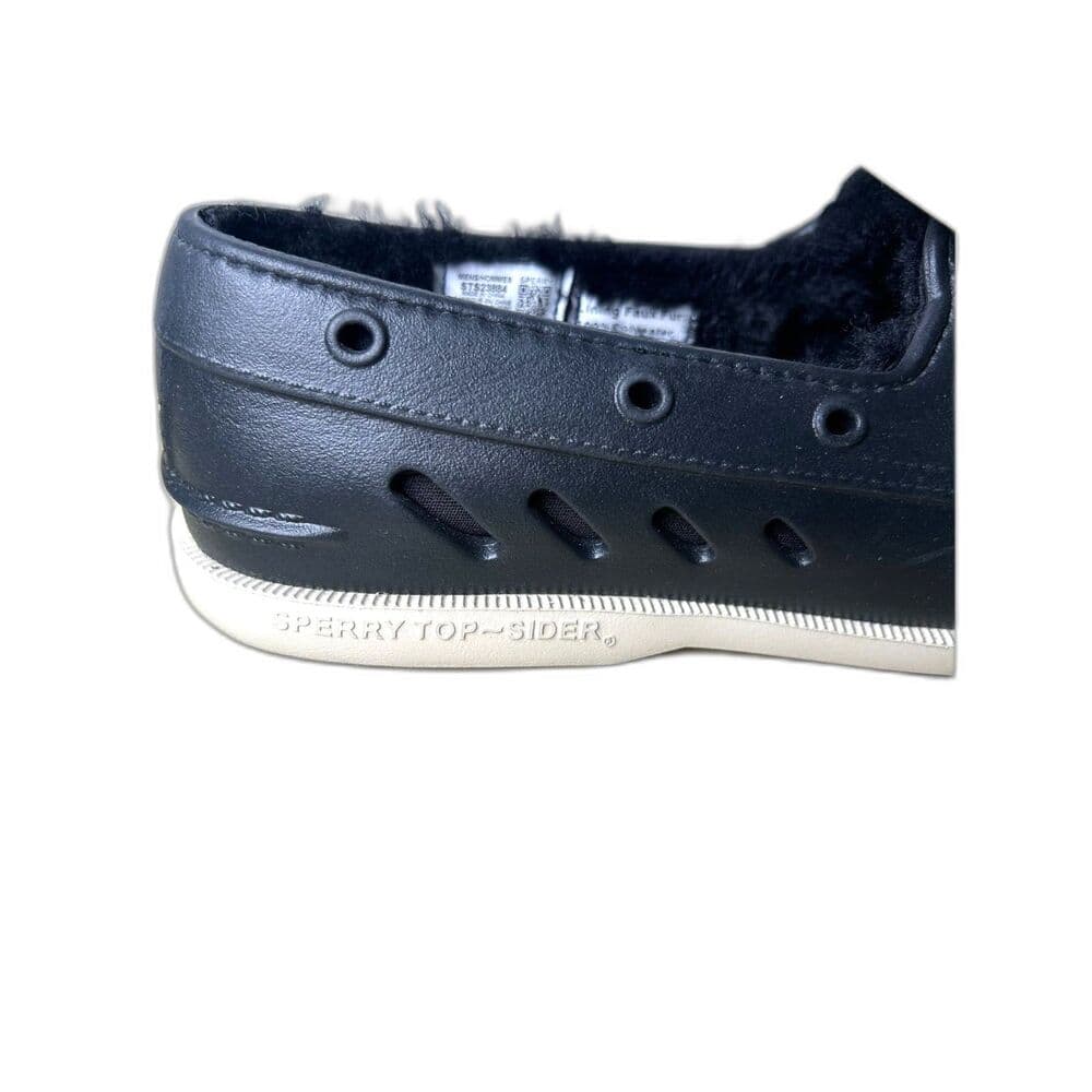 Men's Black Sperry Faux Fur Lined Top Siders Size 11