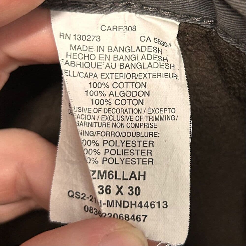 Wrangler Authentics Gray Fleece-Lined Cargo Pants 36x30 - Thumbnail 7