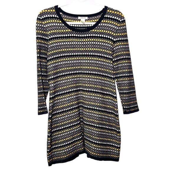 Harold's Black, Gray, White, Yellow 100% Cotton Tunic Top Size L - Thumbnail 9