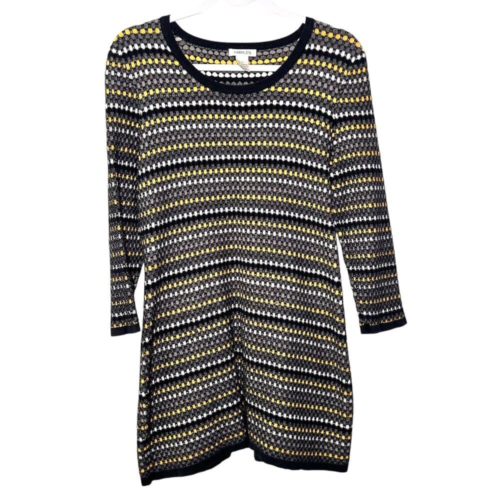 Harold's Black, Gray, White, Yellow 100% Cotton Tunic Top Size L - Thumbnail 8
