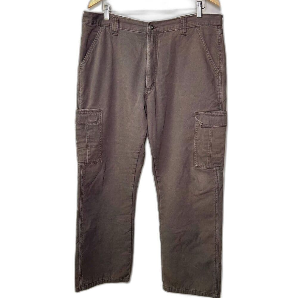 Wrangler Authentics Gray Fleece-Lined Cargo Pants 36x30