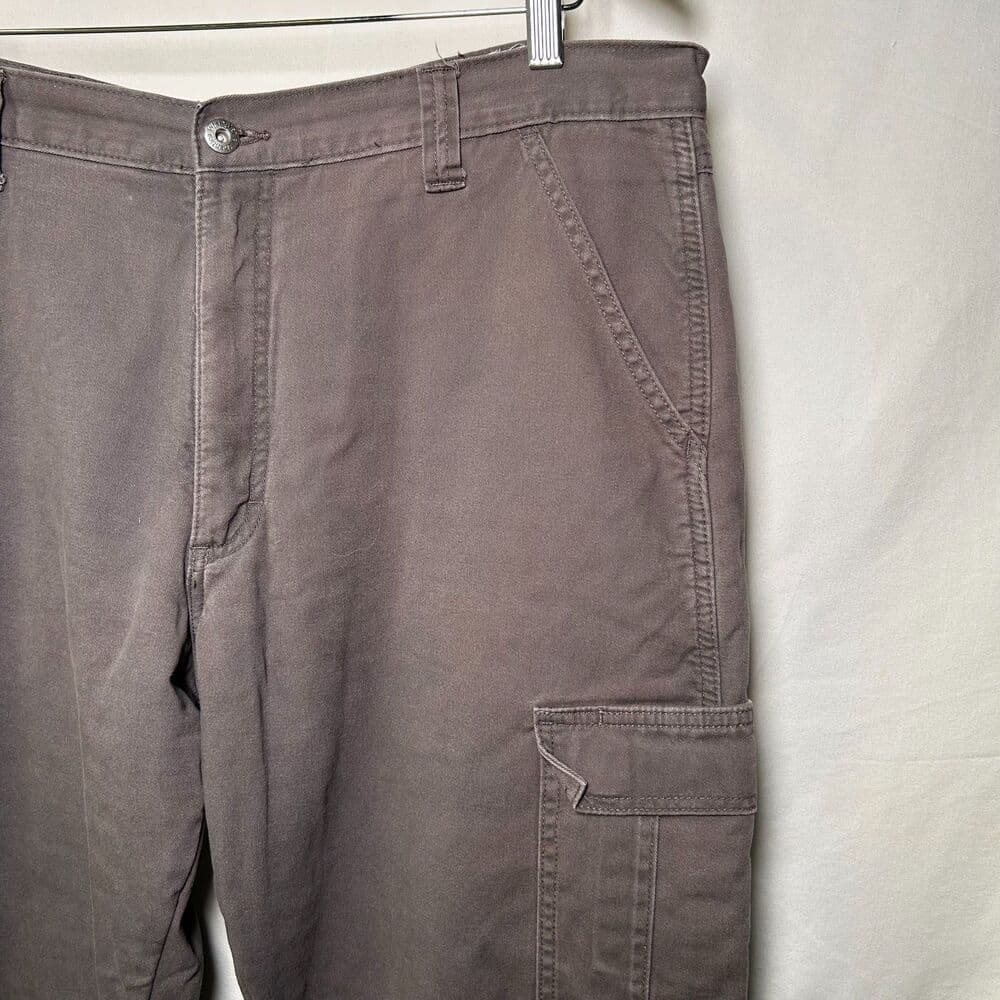 Wrangler Authentics Gray Fleece-Lined Cargo Pants 36x30 - Thumbnail 3
