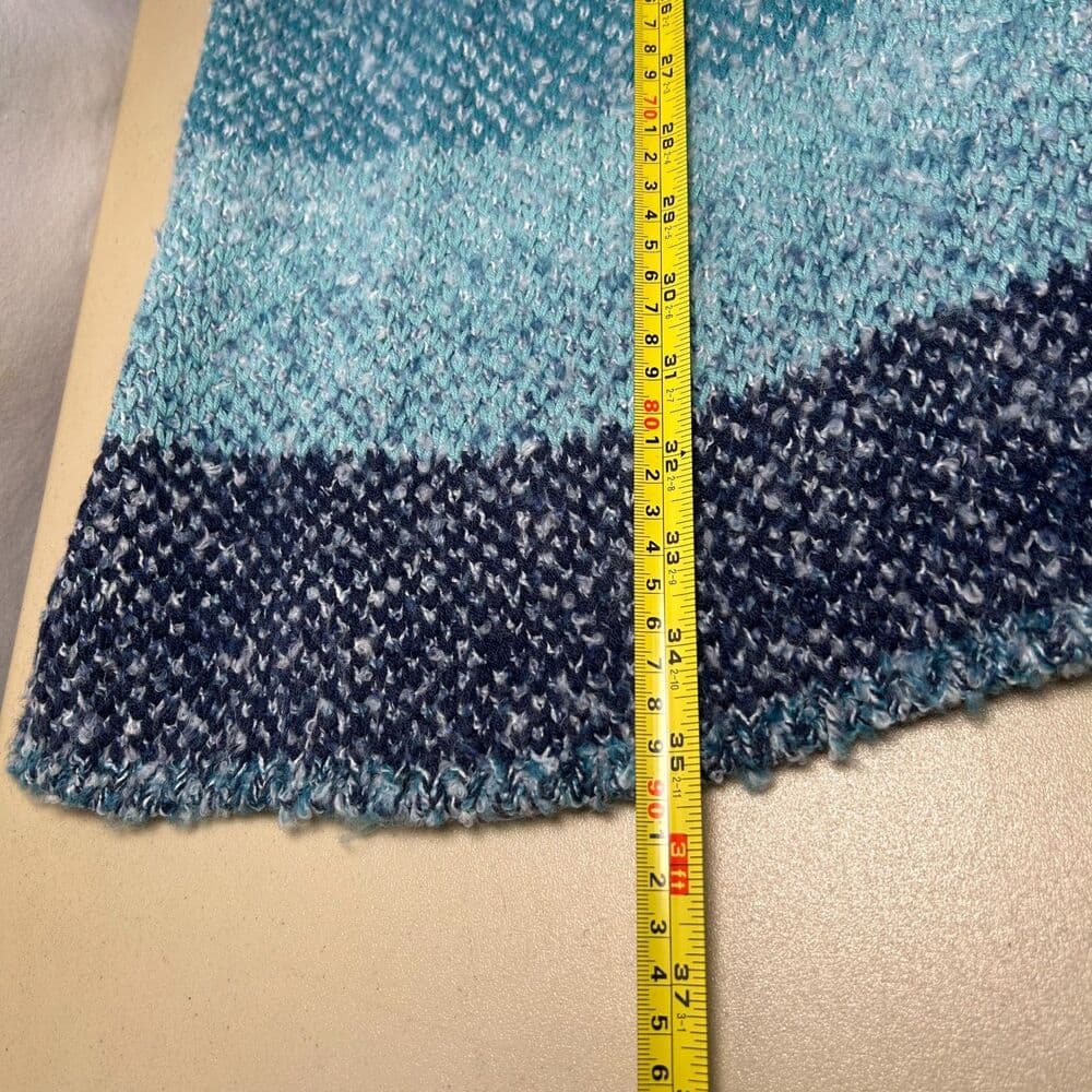 NEW Coldwater Creek Flint Creek Cardigan aqua sea multi-color patchwork knit 2X - Thumbnail 9