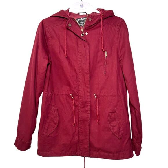 Ambiance Women's Maroon Anorak Utility Jacket Size Large - Thumbnail 9