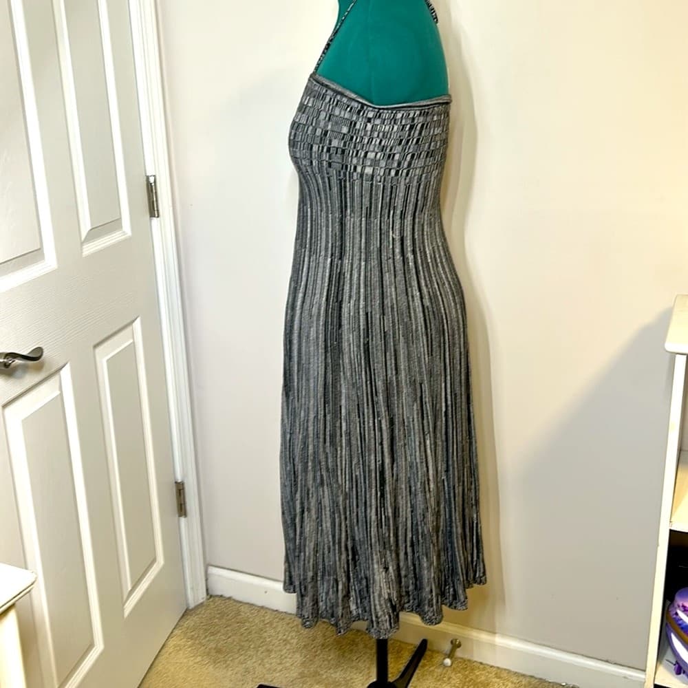 Free People Gray Maxi Halter Dress w/ Keyhole Size S
