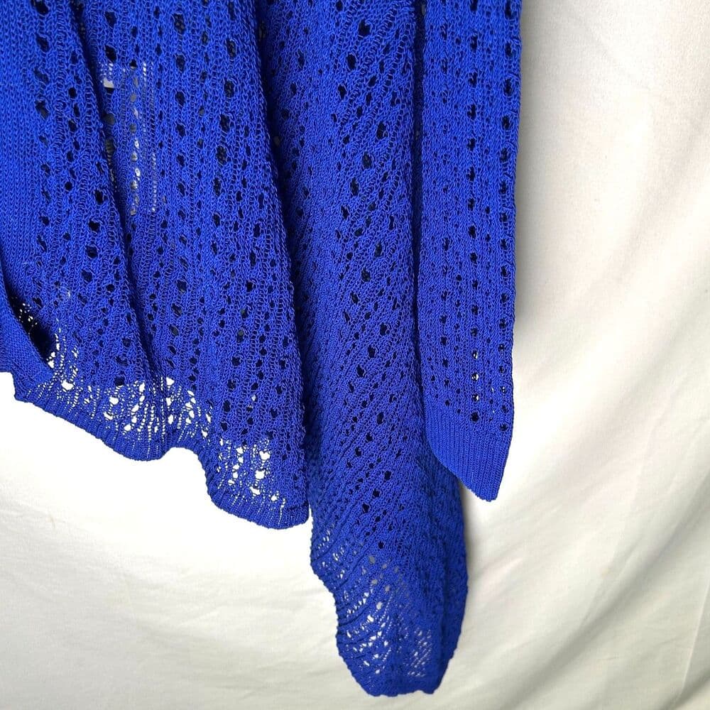 White House Black Market Blue Open-Front Waterfall Cardigan XL - Thumbnail 3