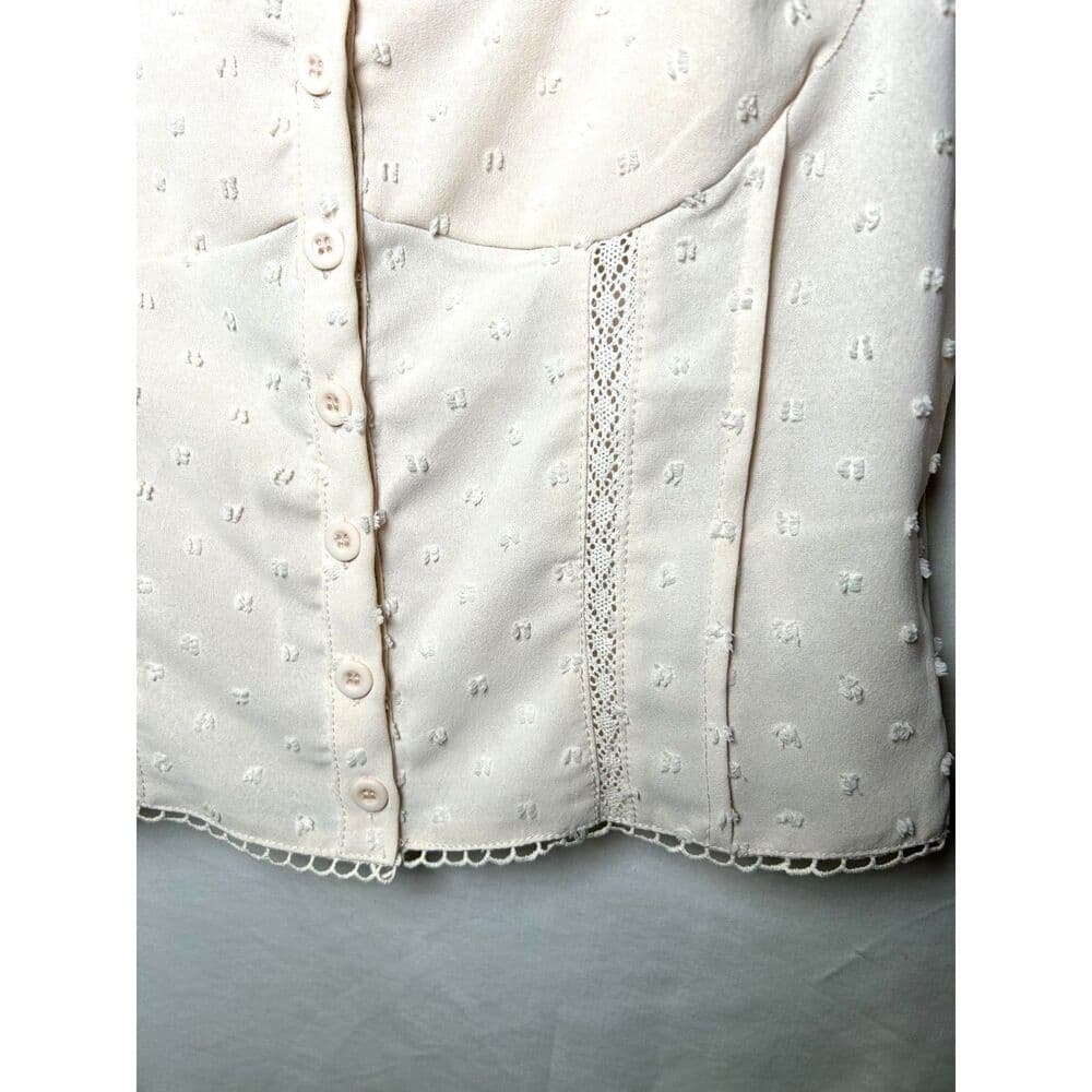 Dazy embroidered button-front corset-style cropped bustier tank M - Thumbnail 3
