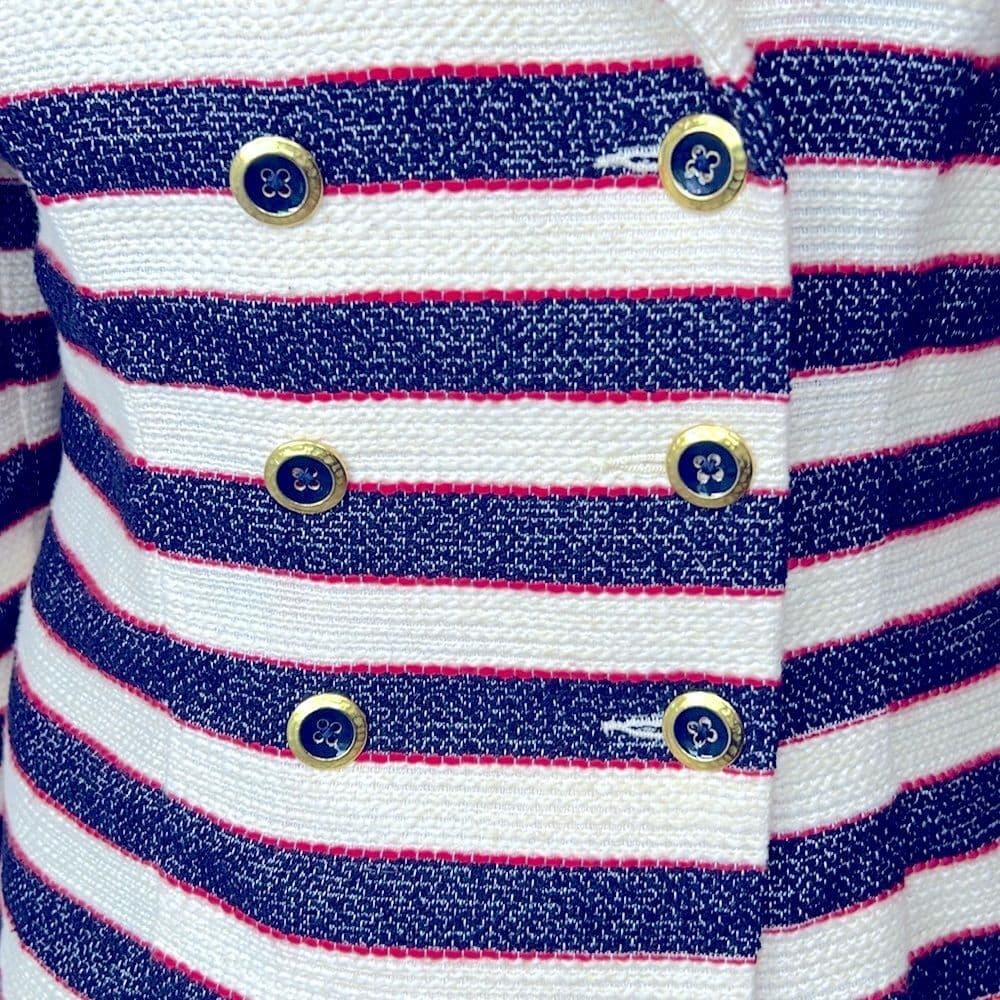 NWT CAbi Red White Blue Striped Double-Breasted Women's Jacket size 10 - Thumbnail 5