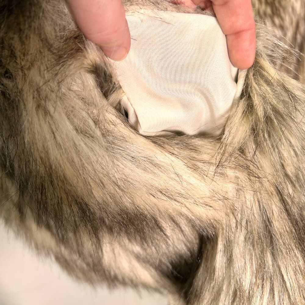 BB Dakota Brown & Cream Faux Fur Cape Small Mobwife - Thumbnail 4