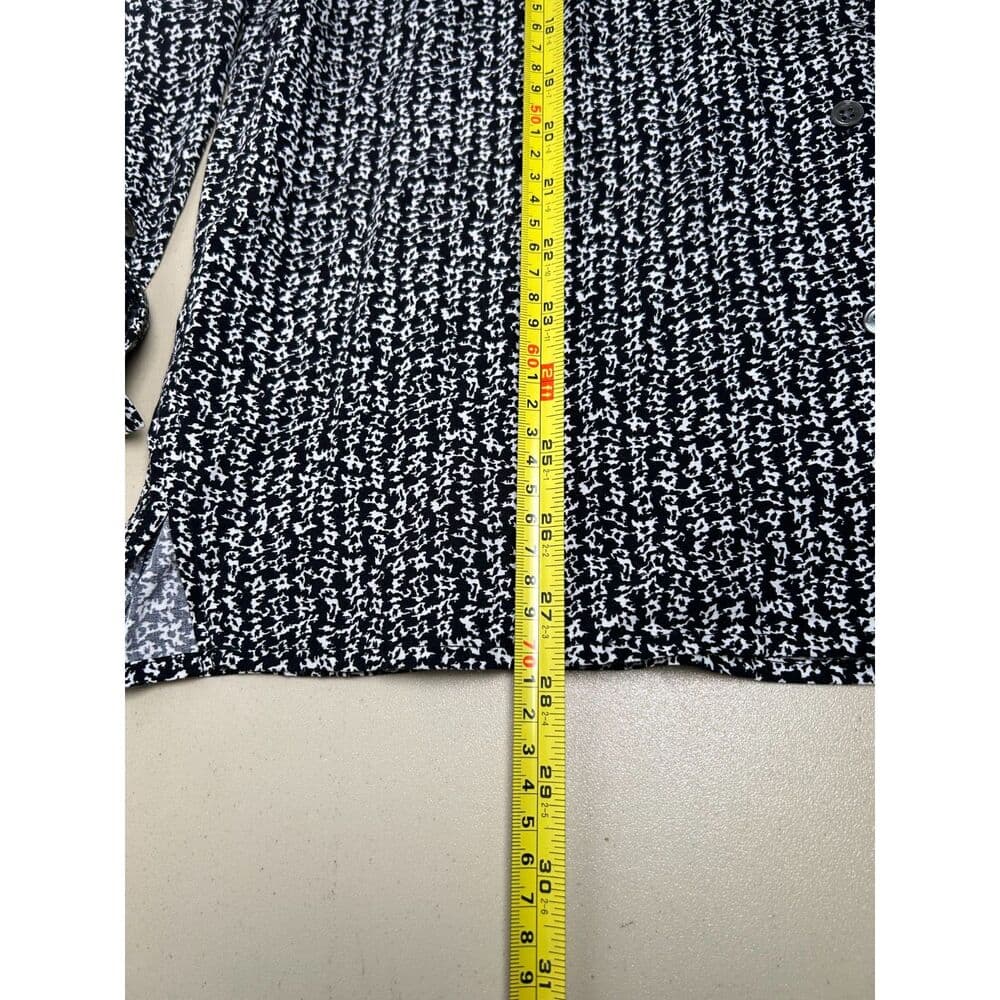 J. Jill black and white patterned button-up long-sleeve blouse Small - Thumbnail 9