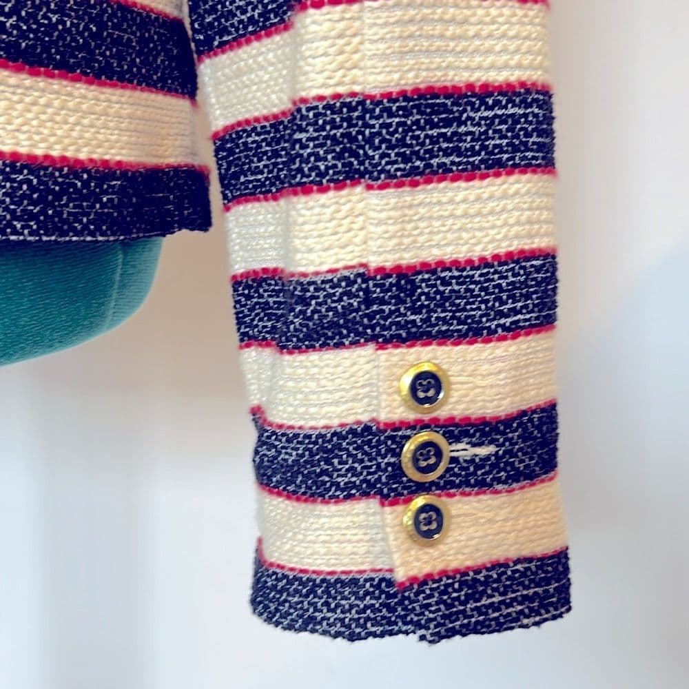 NWT CAbi Red White Blue Striped Double-Breasted Women's Jacket size 10 - Thumbnail 3