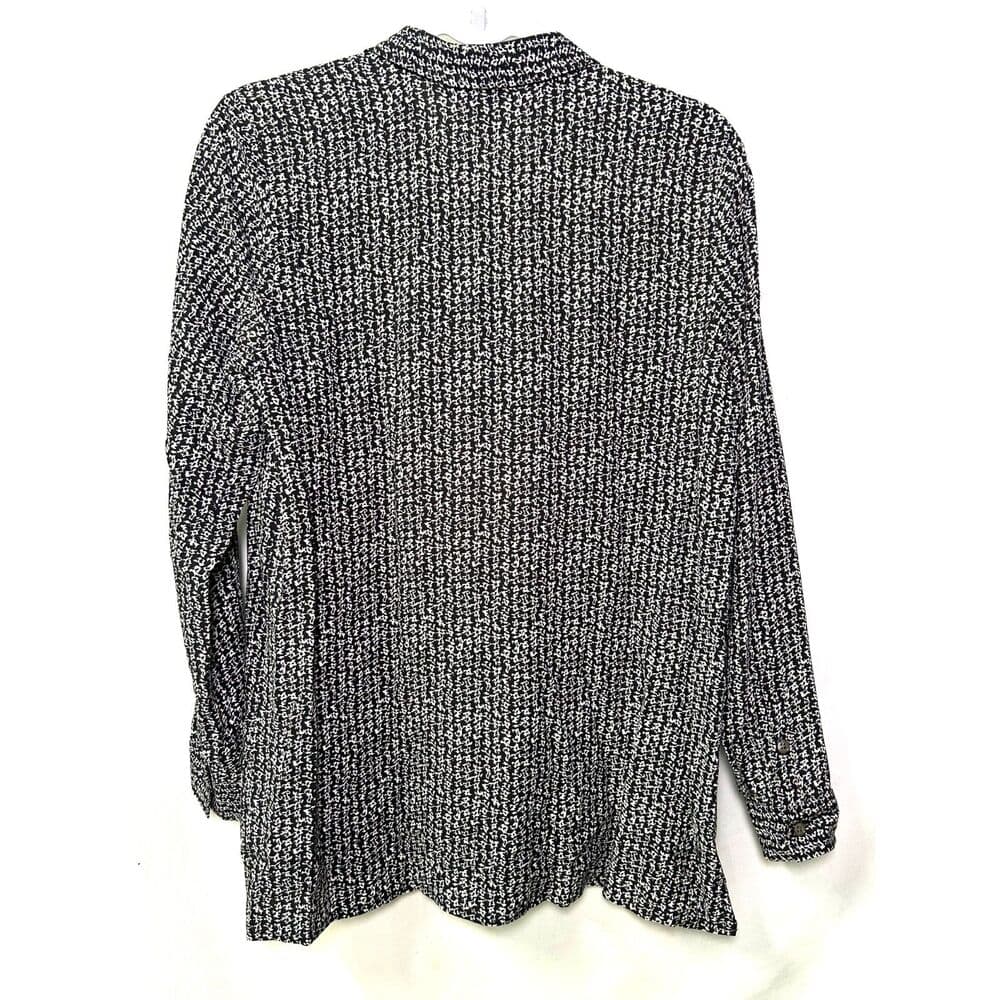 J. Jill black and white patterned button-up long-sleeve blouse Small - Thumbnail 5