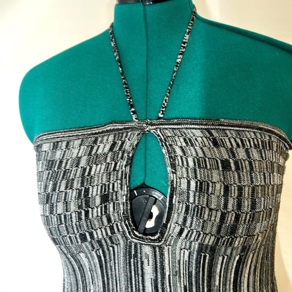 Free People Gray Maxi Halter Dress w/ Keyhole Size S - Thumbnail 4