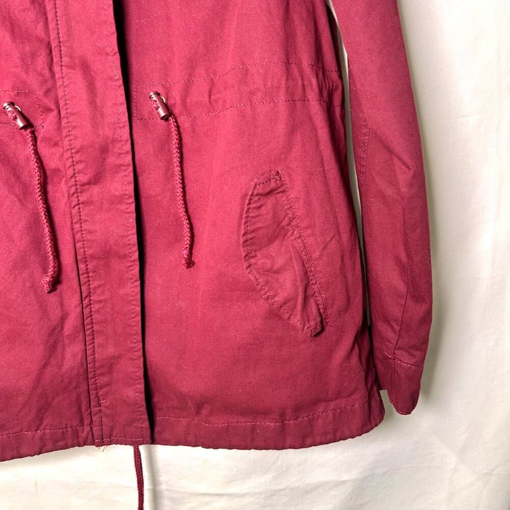 Ambiance Women's Maroon Anorak Utility Jacket Size Large