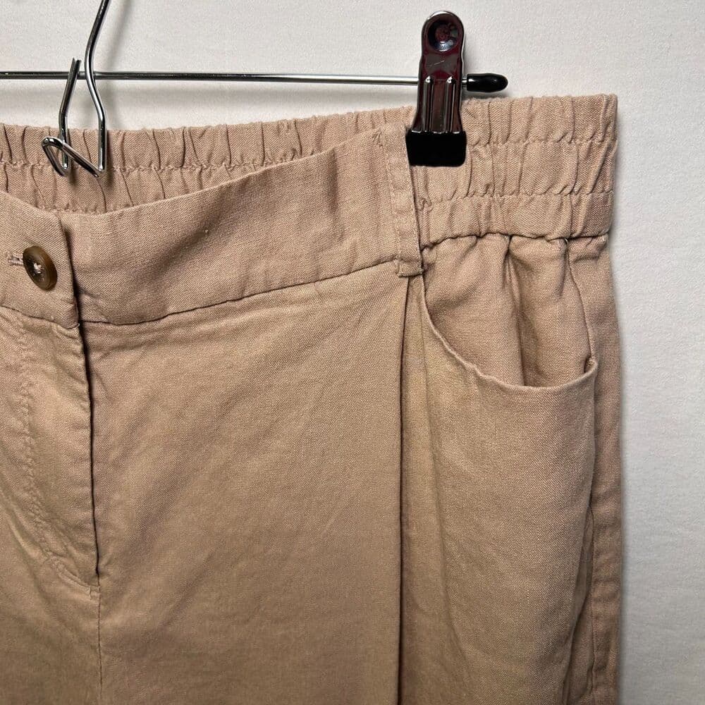 Calvin Klein Linen Blend Utility Jacket & Stretch Waist Pants Size L Safari - Thumbnail 7