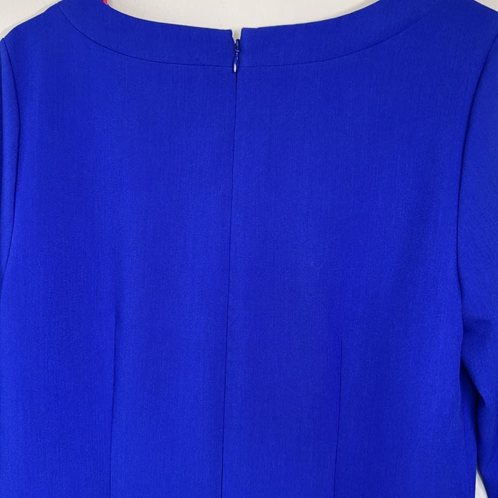 Banana Republic Blue Button Shoulder Dress 3/4 Sleeve Size 4 - Thumbnail 3