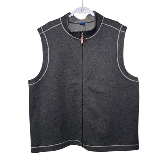 Wilkens Bros Gray Cotton Polyester Full Zip Vest Size XXL - Thumbnail 11