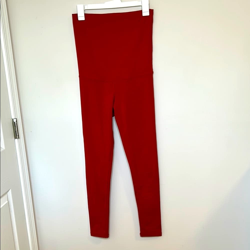 Kindred Bravely Coral Capri Maternity Postpartum Leggings Size S - Thumbnail 6