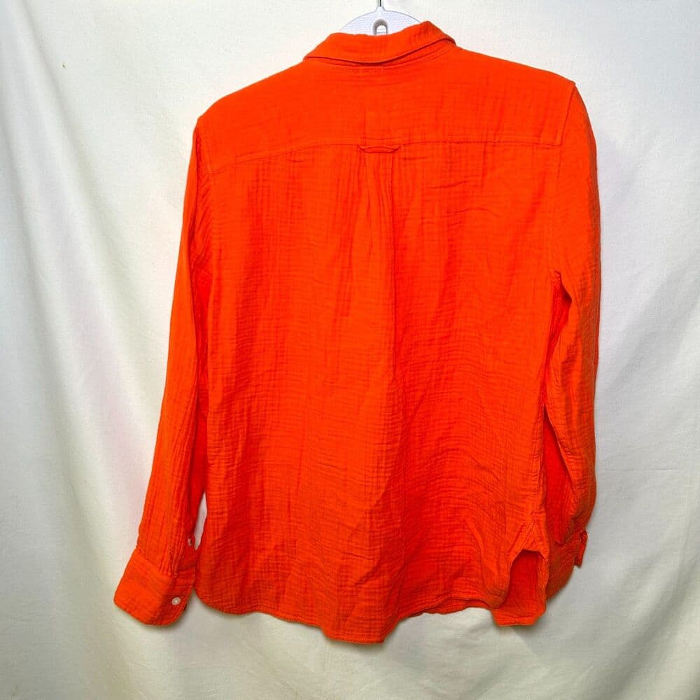 J.Crew orange classic-fit button-down shirt 100% cotton gauze fabric Size 8 - Thumbnail 4
